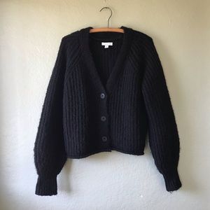 Topshop Fuzzy Knit Cardigan Sweater